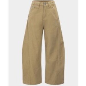 Wide Leg Beige Barrel Jeans